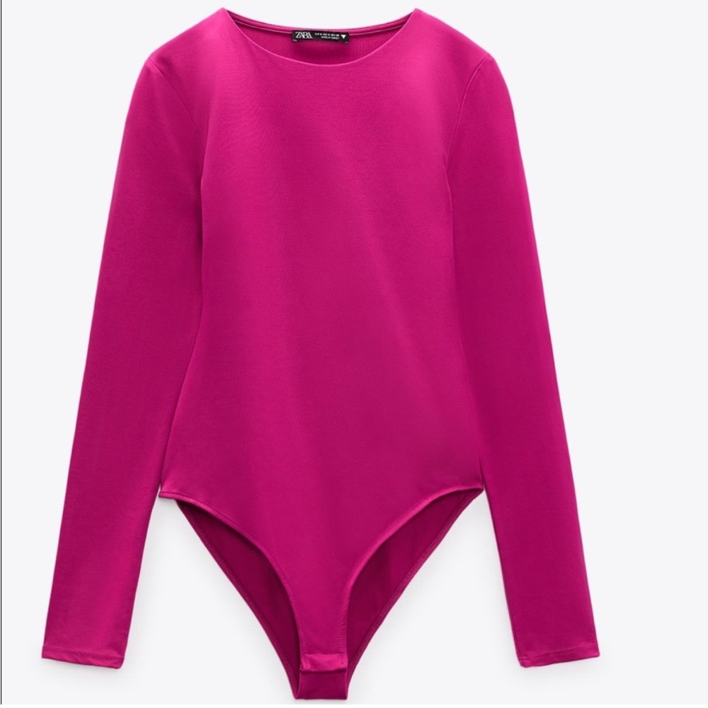 Zara magenta pink long sleeve bodysuit